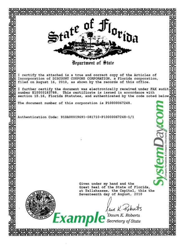 Certificate Of Formation Florida LLC Bible